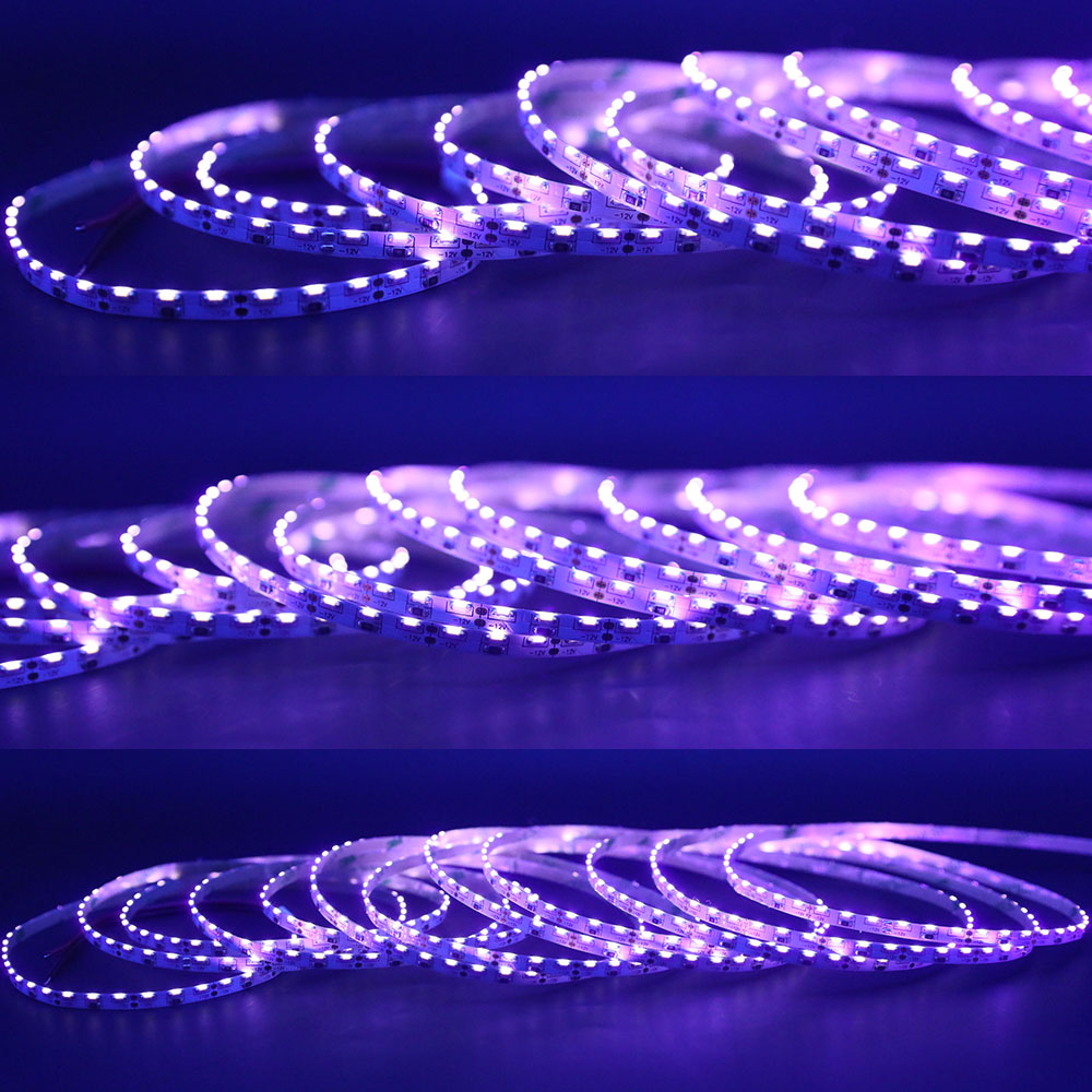 395-405nm 5mm Narrow Side Emitting LED UV Black Light Strip 120LEDs/m 395-405nm 5mm Narrow Side Emitting LED UV Black Light Strip 120LEDs/m